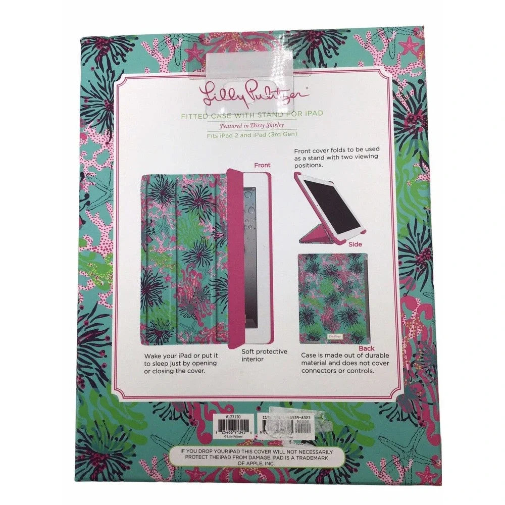 Lilly Pulitzer iPad Cover Case Fits iPad 2, iPad 3rd Gen, Coral Design NIB